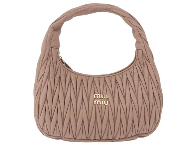 Borsa a tracolla Miu Miu Matelassé Wonder in pelle di agnello Pink Gold Auth 196075SAM Rosa D'oro - vista 13
