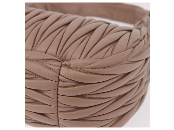 Borsa a tracolla Miu Miu Matelassé Wonder in pelle di agnello Pink Gold Auth 196075SAM Rosa D'oro - vista 14