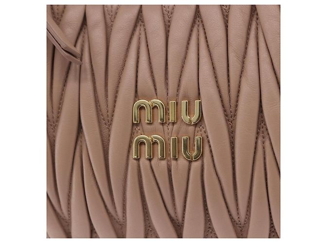 Borsa a tracolla Miu Miu Matelassé Wonder in pelle di agnello Pink Gold Auth 196075SAM Rosa D'oro - vista 17
