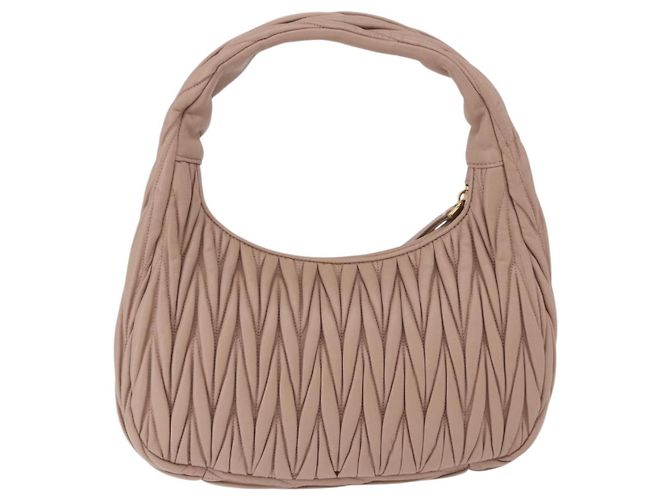Borsa a tracolla Miu Miu Matelassé Wonder in pelle di agnello Pink Gold Auth 196075SAM Rosa D'oro - vista 2