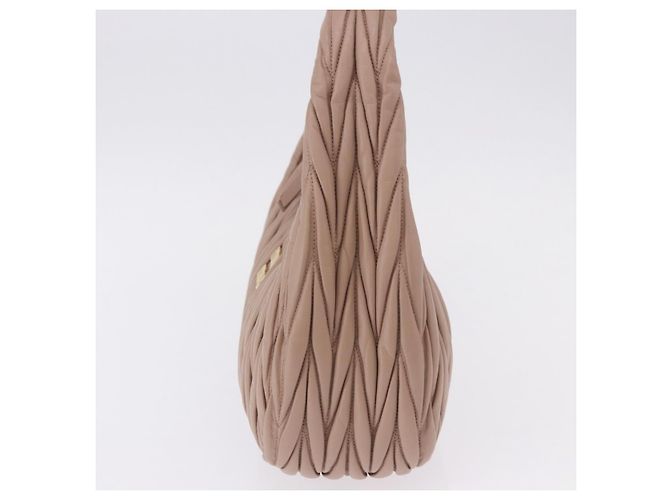 Borsa a tracolla Miu Miu Matelassé Wonder in pelle di agnello Pink Gold Auth 196075SAM Rosa D'oro - vista 3
