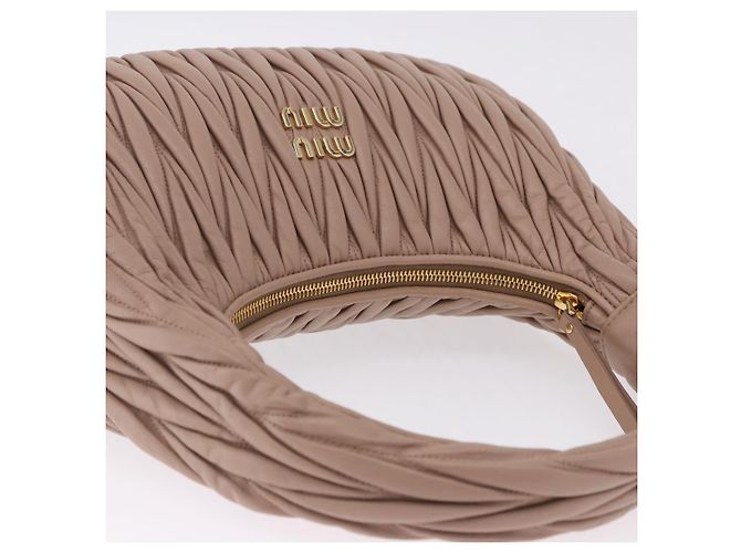 Borsa a tracolla Miu Miu Matelassé Wonder in pelle di agnello Pink Gold Auth 196075SAM Rosa D'oro - vista 6