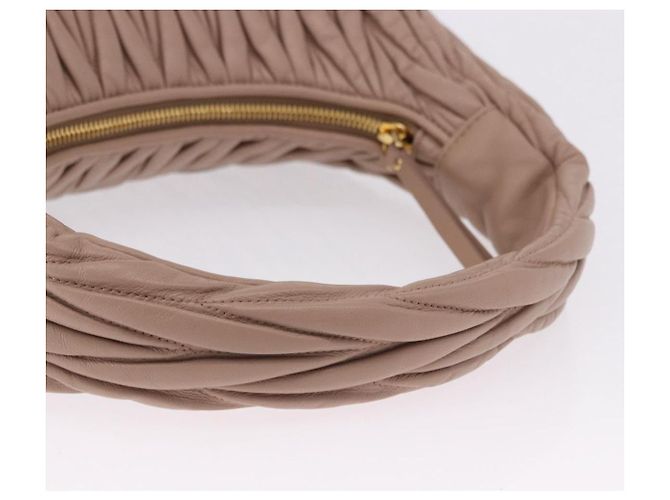 Borsa a tracolla Miu Miu Matelassé Wonder in pelle di agnello Pink Gold Auth 196075SAM Rosa D'oro - vista 7