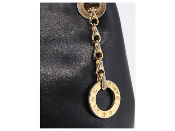 Céline Borsa a tracolla CELINE in pelle nera e oro Auth 193354 Nero D'oro - vista 15