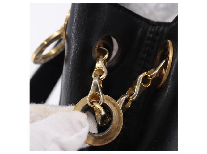 Céline Borsa a tracolla CELINE in pelle nera e oro Auth 193354 Nero D'oro - vista 17