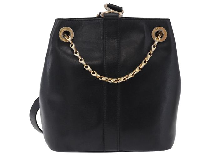 Céline Borsa a tracolla CELINE in pelle nera e oro Auth 193354 Nero D'oro - vista 2