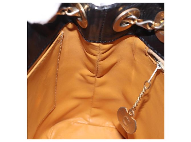 Céline Borsa a tracolla CELINE in pelle nera e oro Auth 193354 Nero D'oro - vista 21