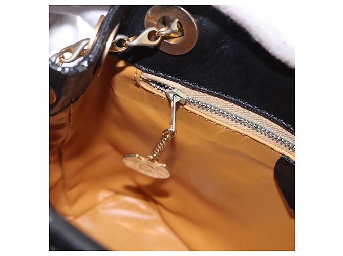 Céline Borsa a tracolla CELINE in pelle nera e oro Auth 193354 Nero D'oro - vista 22