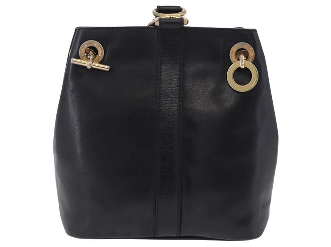 Céline Borsa a tracolla CELINE in pelle nera e oro Auth 193354 Nero D'oro - vista 3