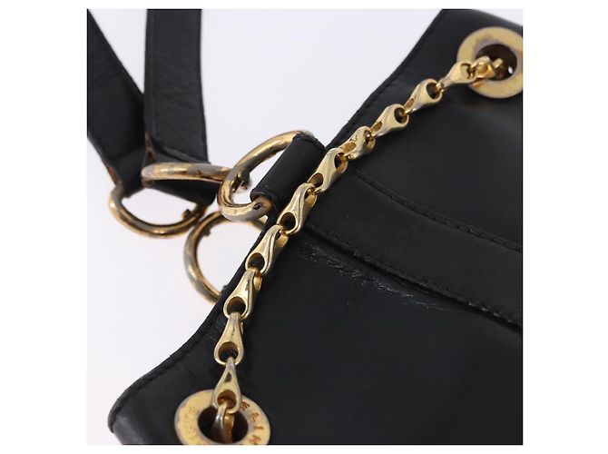 Céline Borsa a tracolla CELINE in pelle nera e oro Auth 193354 Nero D'oro - vista 9