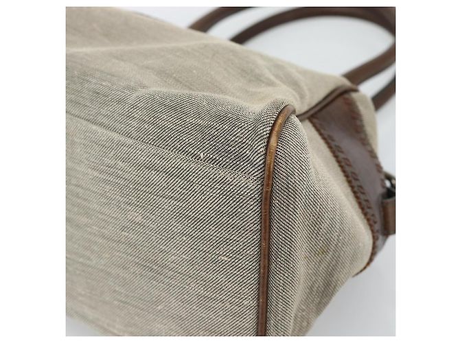 Borsa a mano FENDI Canvas Gray Brown 8BN162 Auth 196102 Marrone - vista 10