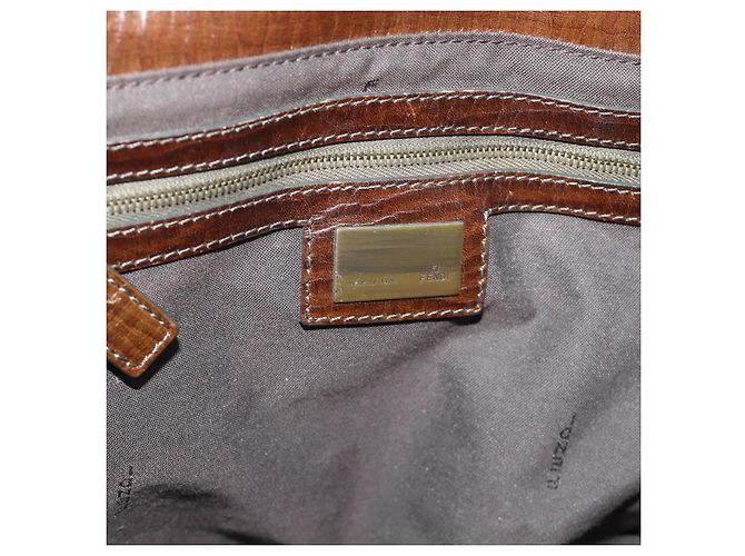 Borsa a mano FENDI Canvas Gray Brown 8BN162 Auth 196102 Marrone - vista 14
