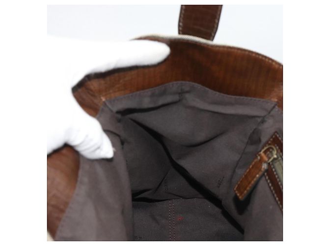 Borsa a mano FENDI Canvas Gray Brown 8BN162 Auth 196102 Marrone - vista 17