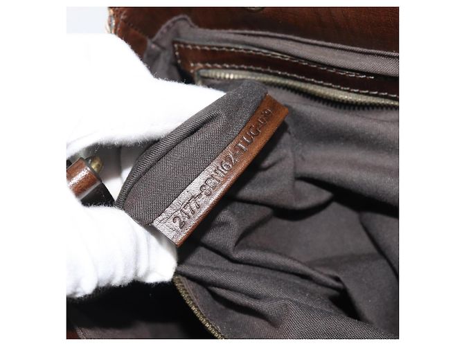 Borsa a mano FENDI Canvas Gray Brown 8BN162 Auth 196102 Marrone - vista 20