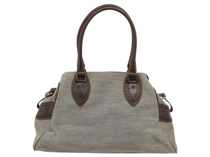 Borsa a mano FENDI Canvas Gray Brown 8BN162 Auth 196102 Marrone - vista 3