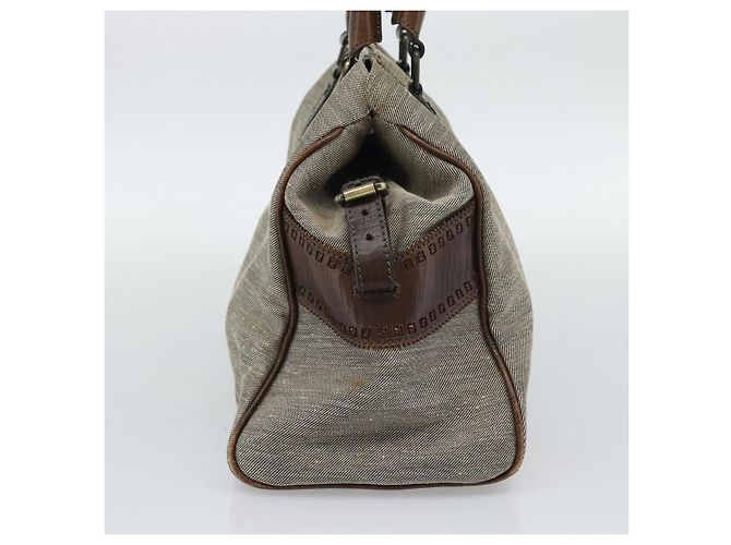 Borsa a mano FENDI Canvas Gray Brown 8BN162 Auth 196102 Marrone - vista 4
