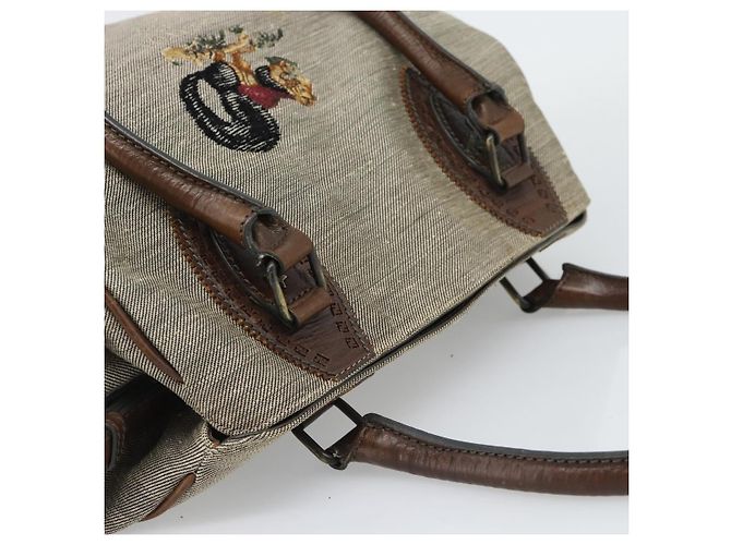 Borsa a mano FENDI Canvas Gray Brown 8BN162 Auth 196102 Marrone - vista 6
