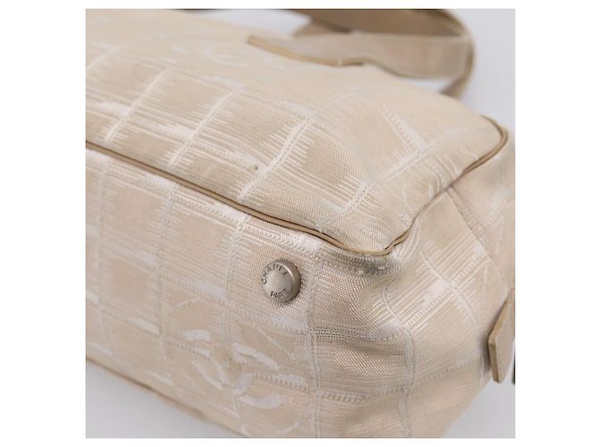Borsa a mano CHANEL New Travel Line Nylon Beige Silver CC Auth 180753 Argento - vista 12