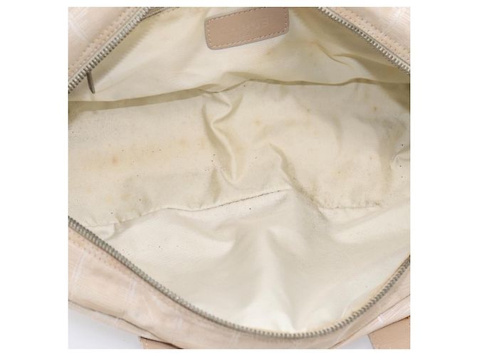 Borsa a mano CHANEL New Travel Line Nylon Beige Silver CC Auth 180753 Argento - vista 16