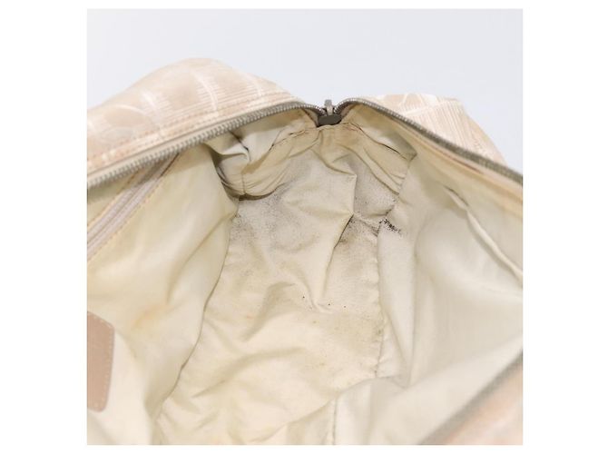 Borsa a mano CHANEL New Travel Line Nylon Beige Silver CC Auth 180753 Argento - vista 17