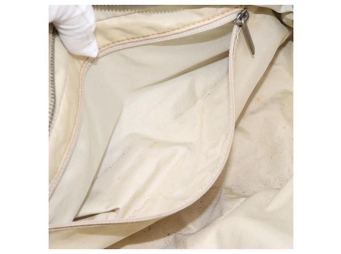 Borsa a mano CHANEL New Travel Line Nylon Beige Silver CC Auth 180753 Argento - vista 20
