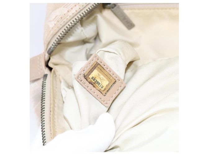 Borsa a mano CHANEL New Travel Line Nylon Beige Silver CC Auth 180753 Argento - vista 21