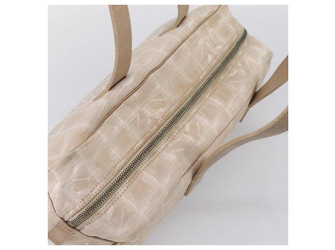 Borsa a mano CHANEL New Travel Line Nylon Beige Silver CC Auth 180753 Argento - vista 6