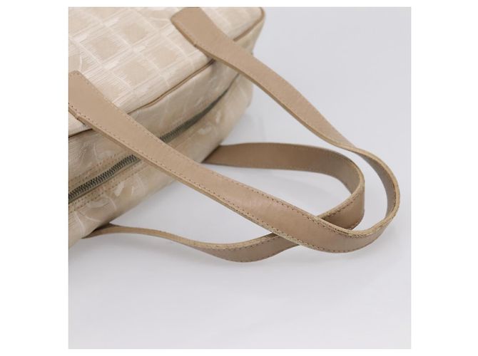 Borsa a mano CHANEL New Travel Line Nylon Beige Silver CC Auth 180753 Argento - vista 7