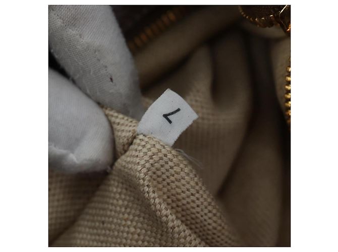 Borsa Tote PRADA in pelle marrone tono oro Auth 195768M - vista 10