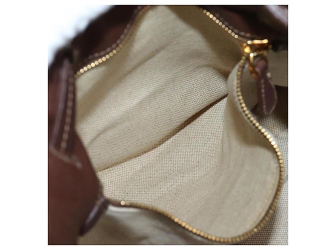 Borsa Tote PRADA in pelle marrone tono oro Auth 195768M - vista 29