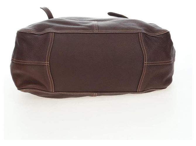 Borsa Tote PRADA in pelle marrone tono oro Auth 195768M - vista 5