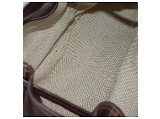 Borsa Tote PRADA in pelle marrone tono oro Auth 195768M - vista 8
