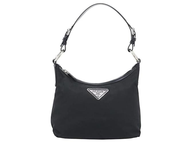 Borsa a Tracolla PRADA Nylon Black Silver Auth 196016A Nero Argento - vista 13