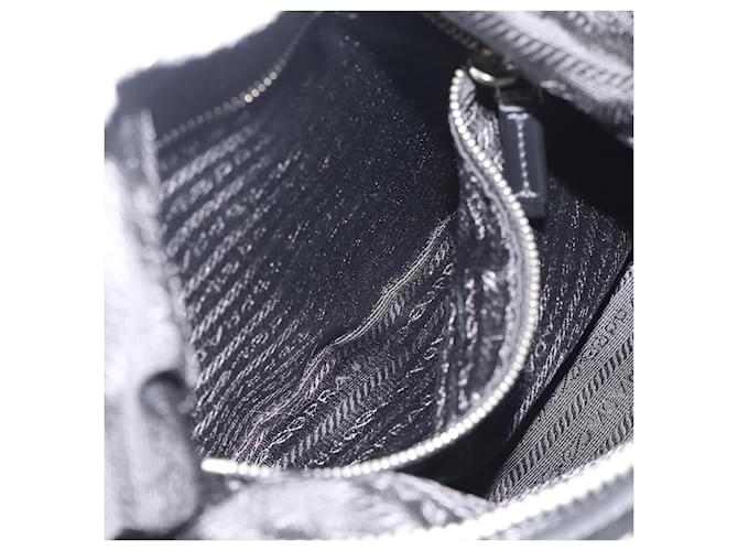 Borsa a Tracolla PRADA Nylon Black Silver Auth 196016A Nero Argento - vista 23