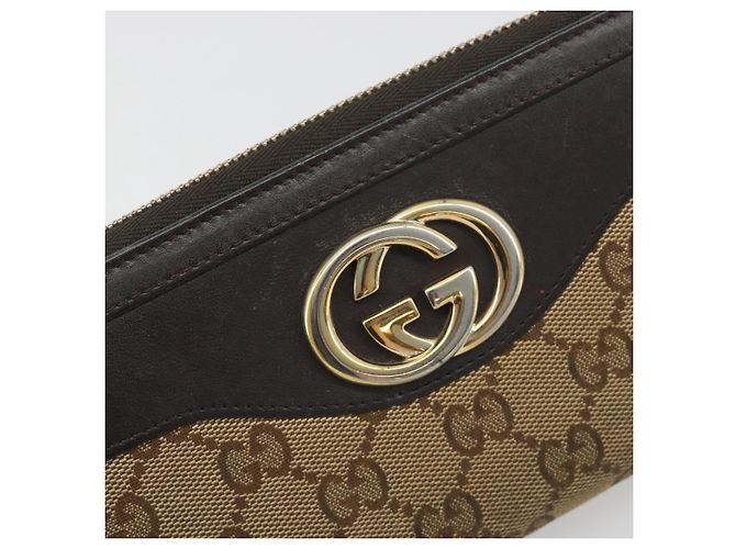 GUCCI GG Canvas Long Wallet Beige Gold 308012 Auth bs36775 Golden - Ansicht 12