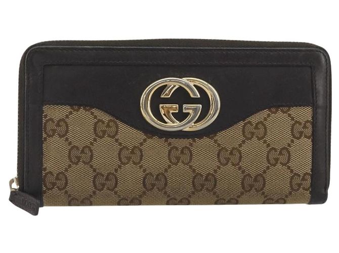GUCCI GG Canvas Long Wallet Beige Gold 308012 Auth bs36775 Golden - Ansicht 2