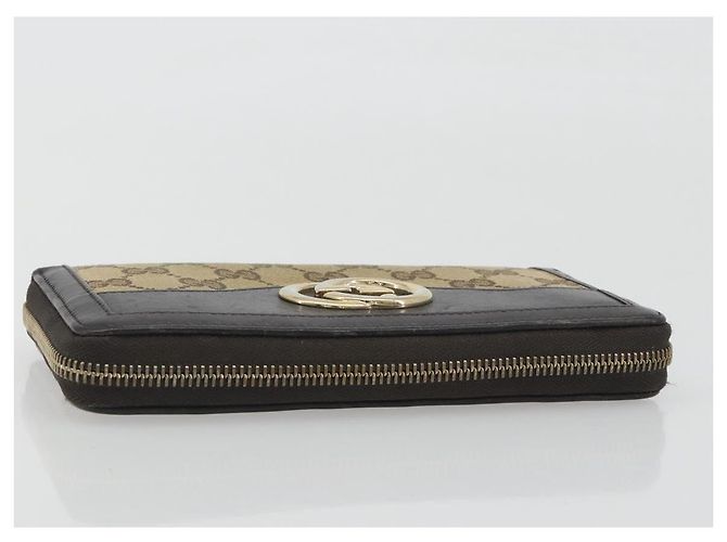 GUCCI GG Canvas Long Wallet Beige Gold 308012 Auth bs36775 Golden - Ansicht 6