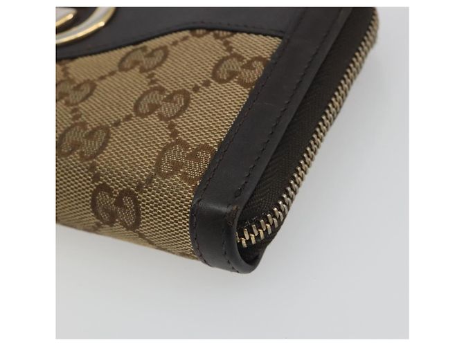 GUCCI GG Canvas Long Wallet Beige Gold 308012 Auth bs36775 Golden - Ansicht 8