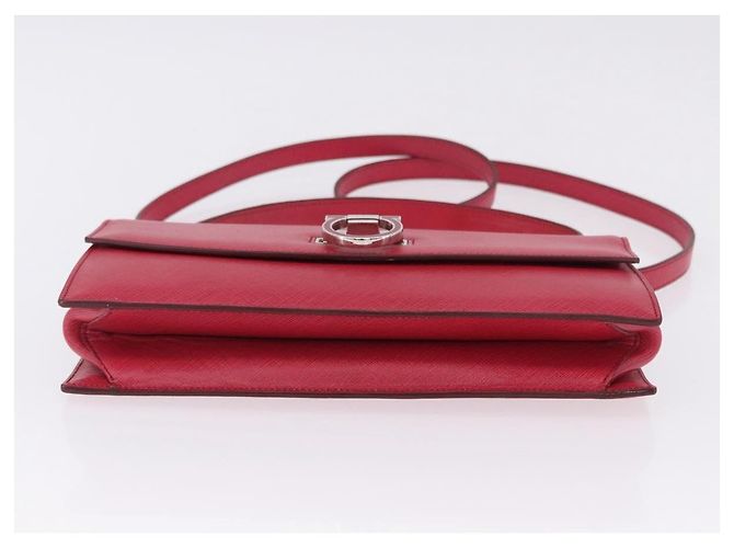 Borsa Salvatore Ferragamo Gancini in pelle 2way Rosa Argento Auth 196831V - vista 11