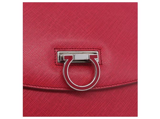Borsa Salvatore Ferragamo Gancini in pelle 2way Rosa Argento Auth 196831V - vista 16