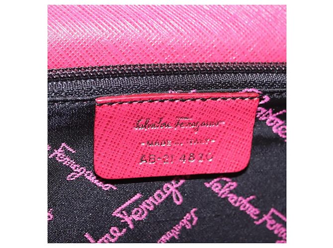 Borsa Salvatore Ferragamo Gancini in pelle 2way Rosa Argento Auth 196831V - vista 18
