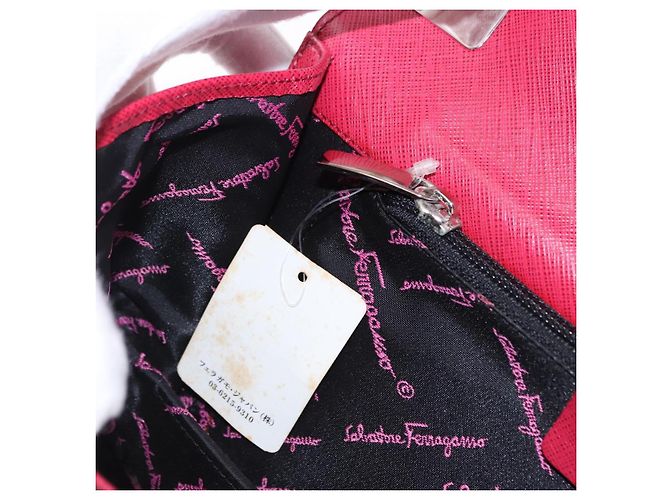 Borsa Salvatore Ferragamo Gancini in pelle 2way Rosa Argento Auth 196831V - vista 22