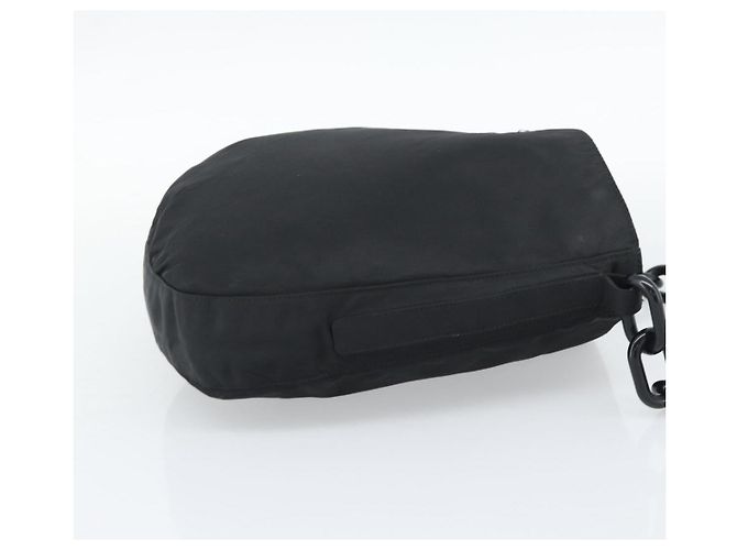 Borsa a tracolla con catena PRADA Nylon Black Silver Auth bs36754A Nero Argento - vista 4