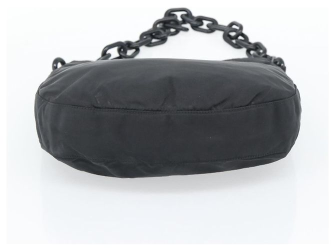 Borsa a tracolla con catena PRADA Nylon Black Silver Auth bs36754A Nero Argento - vista 5