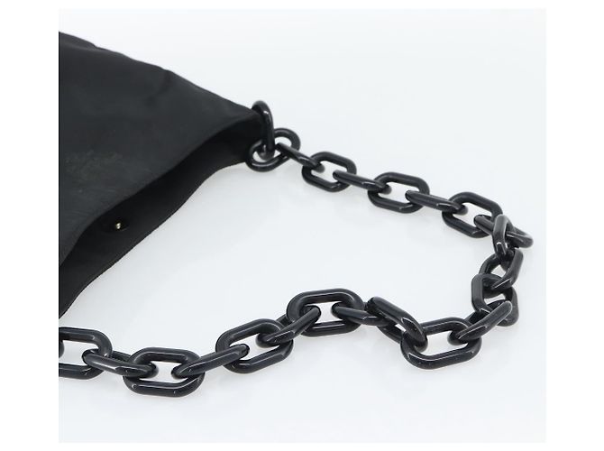 Borsa a tracolla con catena PRADA Nylon Black Silver Auth bs36754A Nero Argento - vista 7