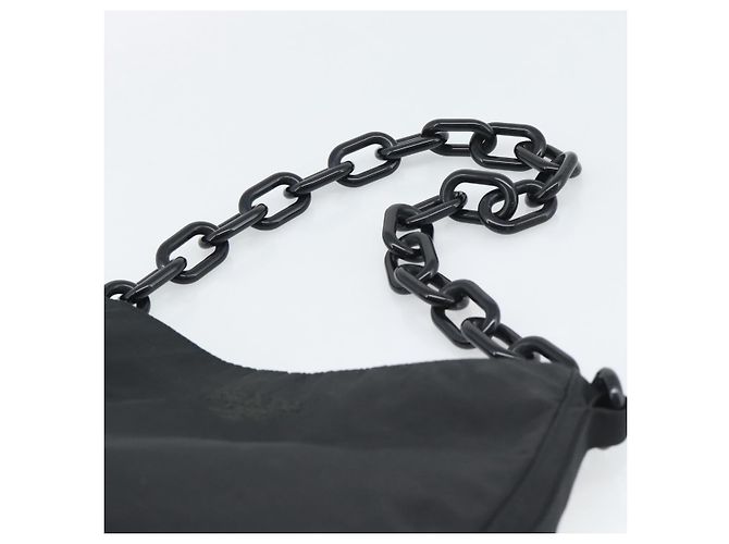 Borsa a tracolla con catena PRADA Nylon Black Silver Auth bs36754A Nero Argento - vista 8