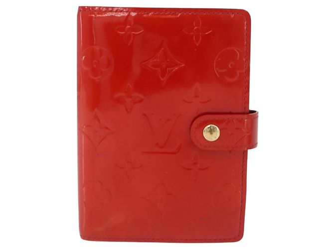 LOUIS VUITTON Monogram Vernis Agenda PM Planner Cover Rouge R21003 Auth 180968A Roja - vista 13