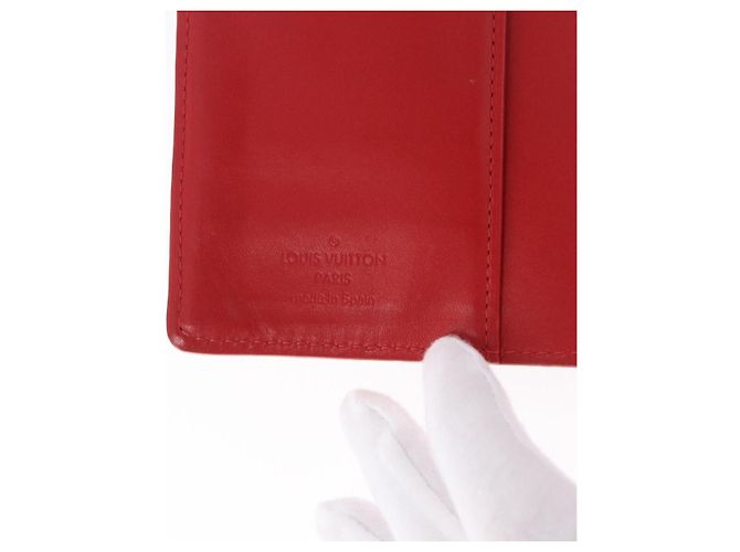 LOUIS VUITTON Monogram Vernis Agenda PM Planner Cover Rouge R21003 Auth 180968A Roja - vista 18
