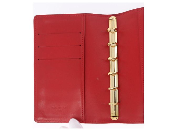 LOUIS VUITTON Monogram Vernis Agenda PM Planner Cover Rouge R21003 Auth 180968A Roja - vista 19