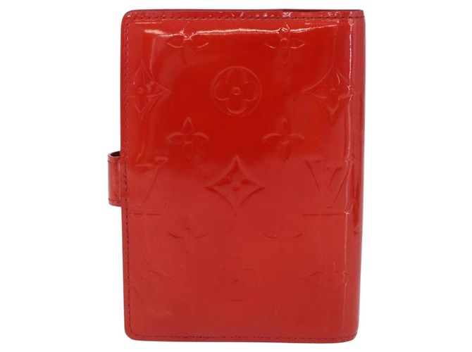 LOUIS VUITTON Monogram Vernis Agenda PM Planner Cover Rouge R21003 Auth 180968A Roja - vista 2